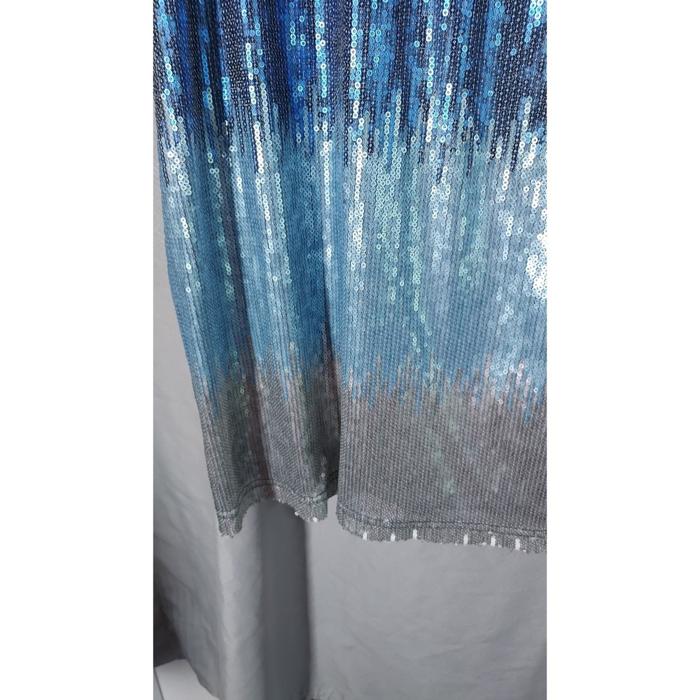 Peter Nygard Tank Top Womens 3X Blue Silver Sequin Ombre Scoop Neck Sleeveless - Picture 3 of 7